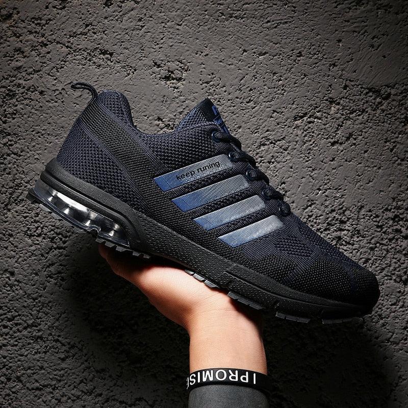 Men’s Air Cushion Lace-Up Running Sneakers – Breathable Athletic Shoes