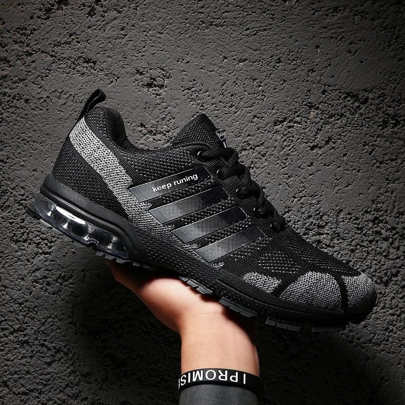 Men’s Air Cushion Lace-Up Running Sneakers – Breathable Athletic Shoes