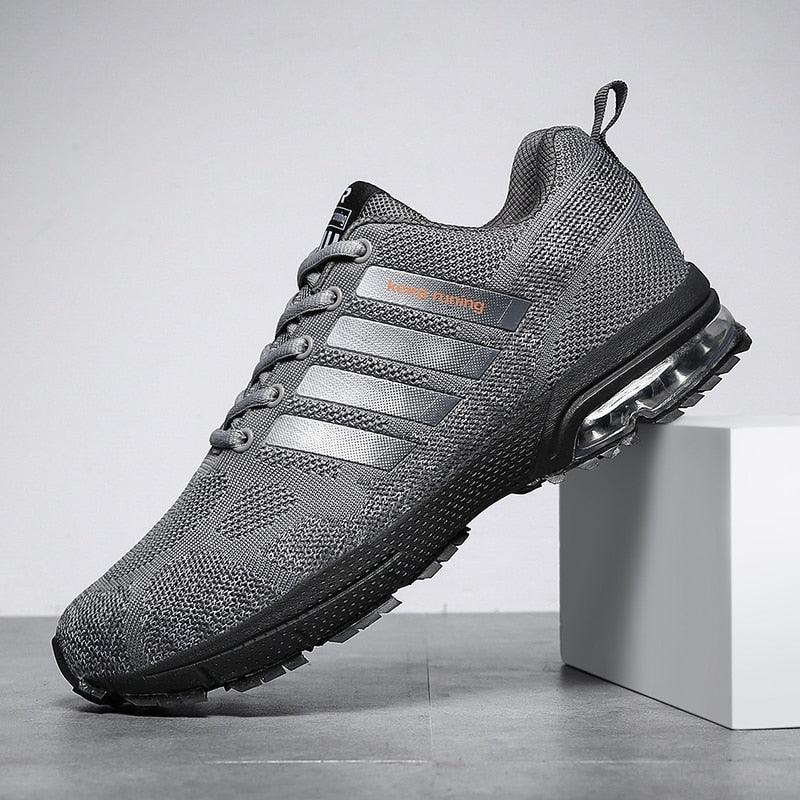 Men’s Air Cushion Lace-Up Running Sneakers – Breathable Athletic Shoes